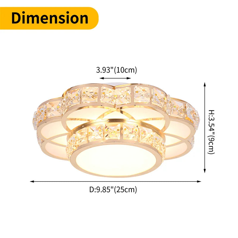 Modern Flower Gold Design Crystal Ceiling Aisle Lights Fashion Corridor Stairs Entrace Plafonnier Lamp for Porch Hall Lustres