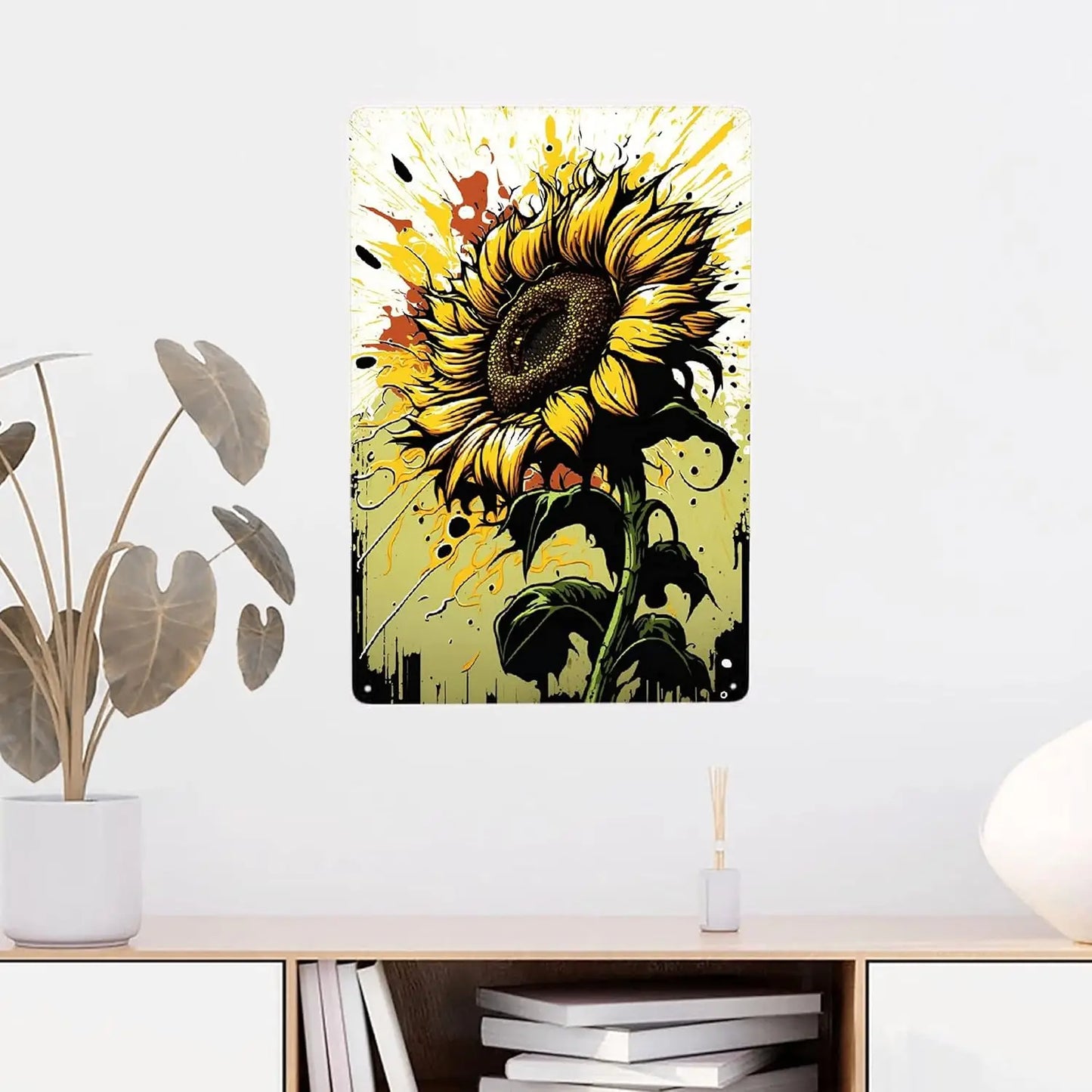 Sunflower Metal Poster Sign Decor Funny Aluminum 12x8 Inch Posters for Gifts for Bar Accessories Bathroom Wall Art