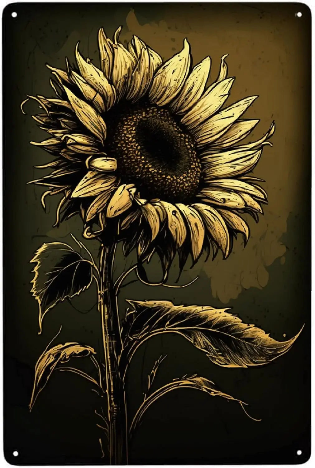 Sunflower Metal Poster Sign Decor Funny Aluminum 12x8 Inch Posters for Gifts for Bar Accessories Bathroom Wall Art