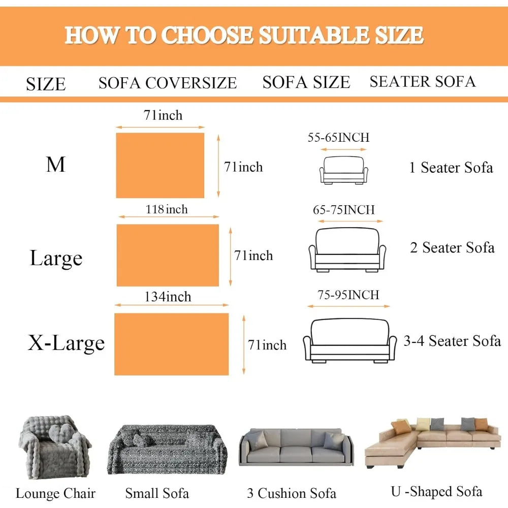 3D Bubble Mat Faux Fur Couch Cover, Plush Faux Rabbit Fur Sofa Cover, L-Shaped Sofa Slipcovers for Home Decor and Pet Protection