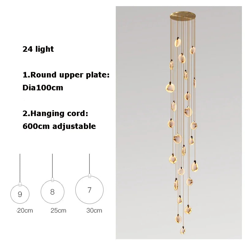 Scandinavian LED Marble Gold Home Decor Designer Chandelier Lighting 2025 New Trend Living Room Tone Chandelier