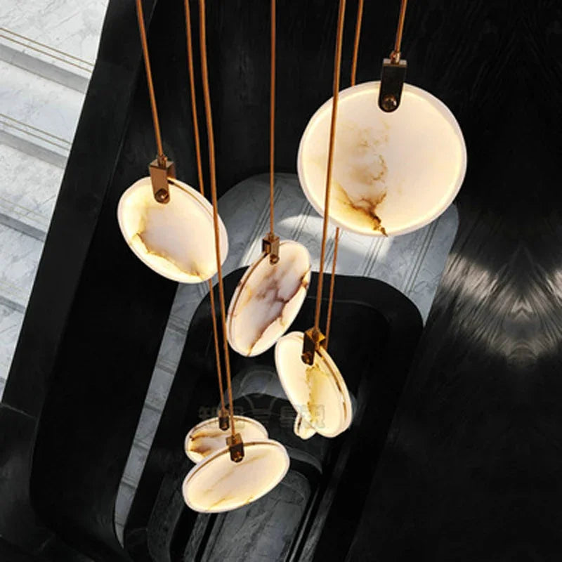 Scandinavian LED Marble Gold Home Decor Designer Chandelier Lighting 2025 New Trend Living Room Tone Chandelier