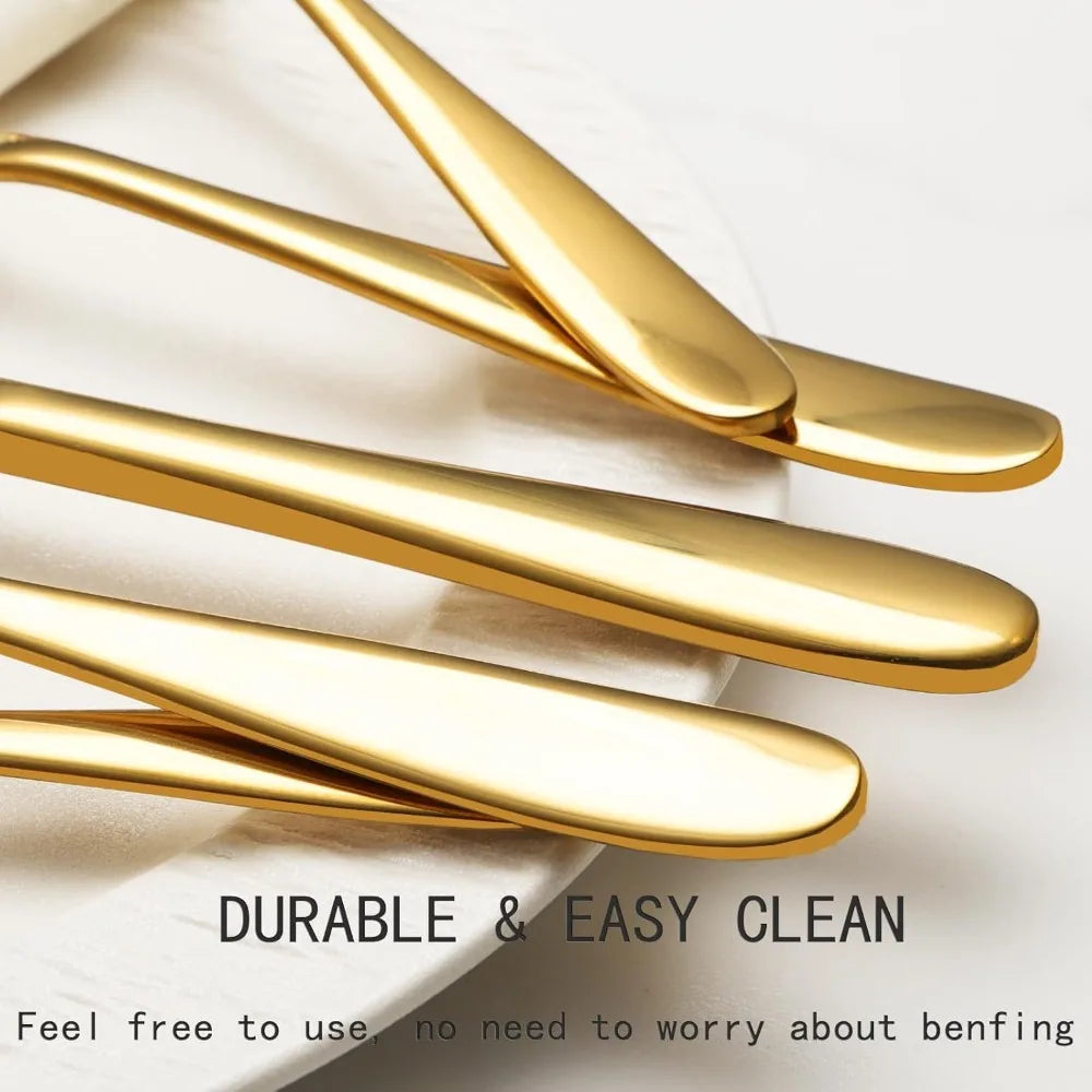 8-Person Stainless Steel Flatware Set, 40-Piece Elegant Tableware Cutlery with Mirror Finish