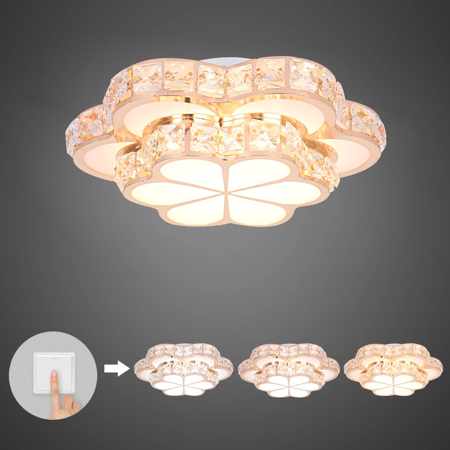 Modern Flower Gold Design Crystal Ceiling Aisle Lights Fashion Corridor Stairs Entrace Plafonnier Lamp for Porch Hall Lustres