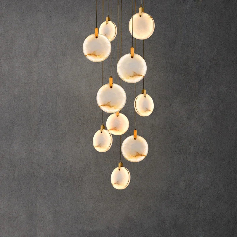 Scandinavian LED Marble Gold Home Decor Designer Chandelier Lighting 2025 New Trend Living Room Tone Chandelier