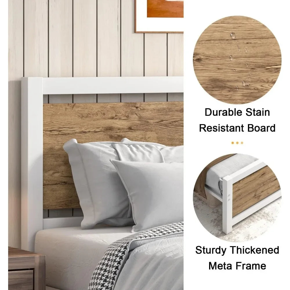 White Bed Bases and Frames Under Bed Storage Mattress Foundation Bedroom Furniture No Box Spring Needed Frame & Headboard Home