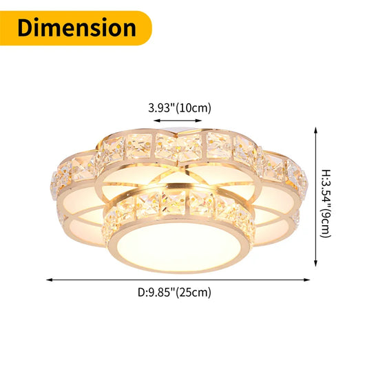 Modern Flower Gold Design Crystal Ceiling Aisle Lights Fashion Corridor Stairs Entrace Plafonnier Lamp for  Porch Hall Lustres