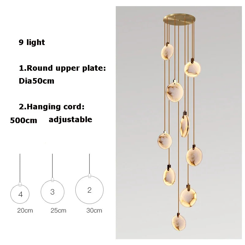 Scandinavian LED Marble Gold Home Decor Designer Chandelier Lighting 2025 New Trend Living Room Tone Chandelier