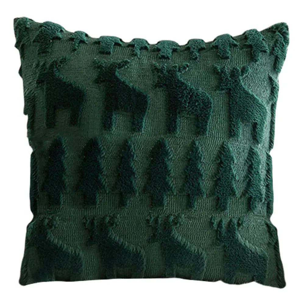 Christmas Pillow Covers 45x45cm Throw Pillow Covers Soft Plush Pillowcase for Couch Sofa Holiday Festivals Winter Home Decor