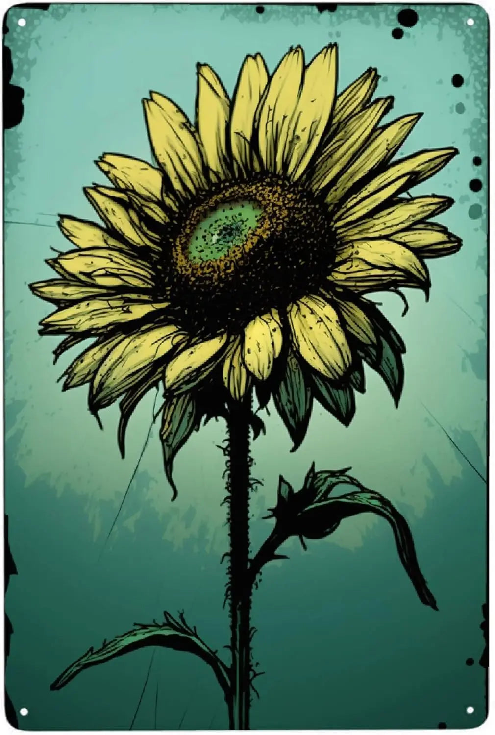 Sunflower Metal Poster Sign Decor Funny Aluminum 12x8 Inch Posters for Gifts for Bar Accessories Bathroom Wall Art