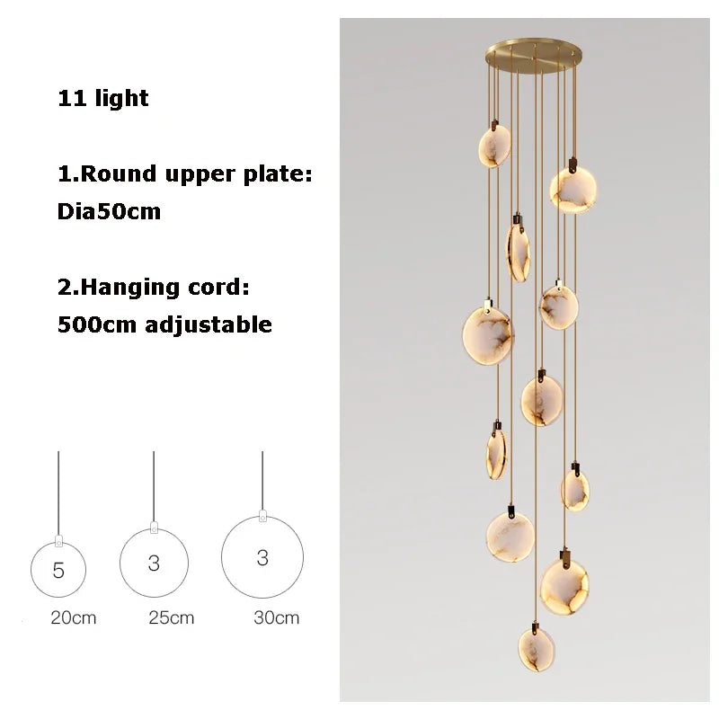 Scandinavian LED Marble Gold Home Decor Designer Chandelier Lighting 2025 New Trend Living Room Tone Chandelier