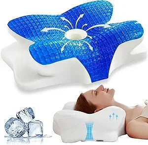 Cooling Gel Pillows for Neck and Shoulder,Cervical Pillow Cozy Sleeping,Odorless Ergonomic Contour Memory Foam Pillows for Side