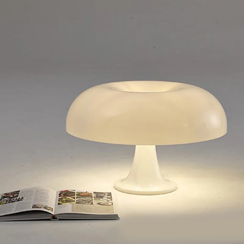 Mushroom Lamp for Room Aesthetic Modern Lighting for Bedroom | Cool Retro Living Room Decor (white)