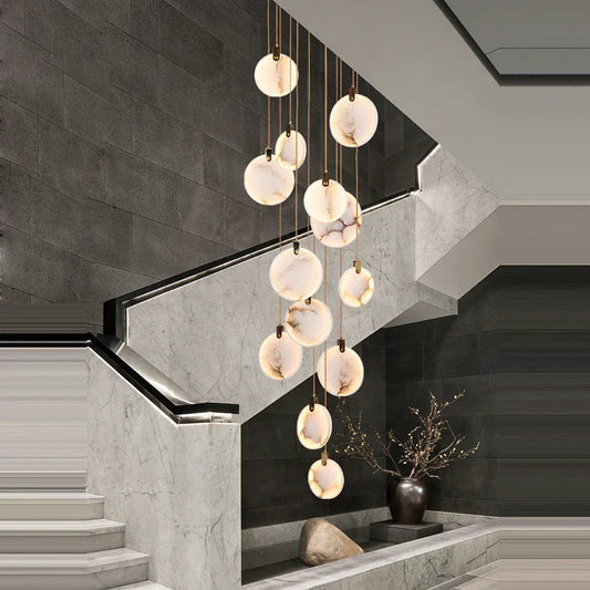 Scandinavian LED Marble Gold Home Decor Designer Chandelier Lighting 2025 New Trend Living Room Tone Chandelier