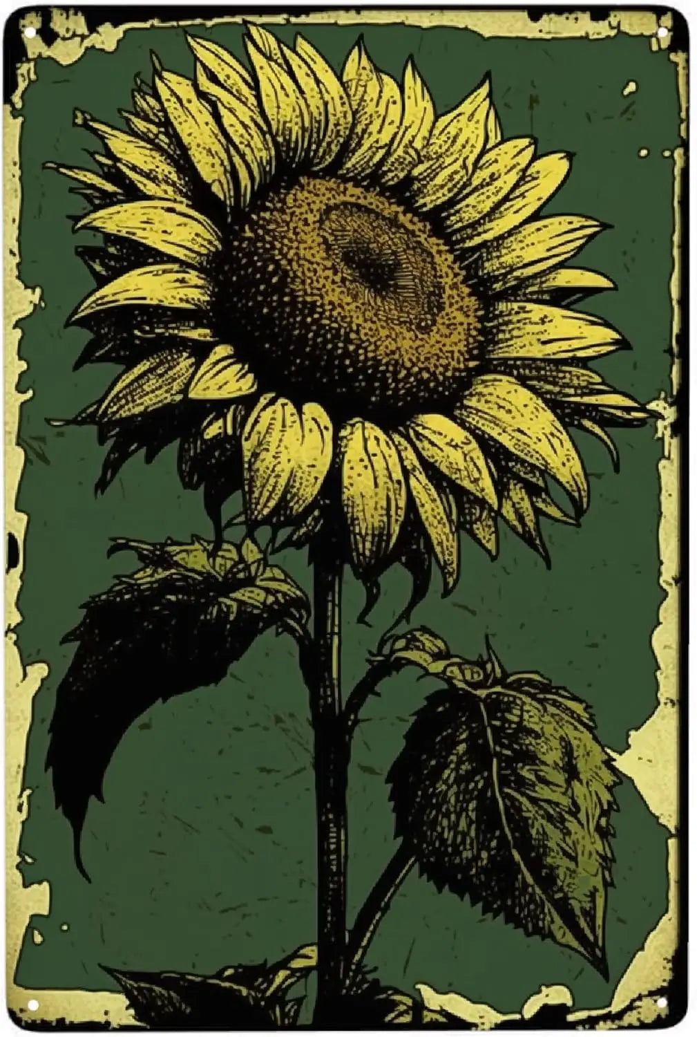 Sunflower Metal Poster Sign Decor Funny Aluminum 12x8 Inch Posters for Gifts for Bar Accessories Bathroom Wall Art