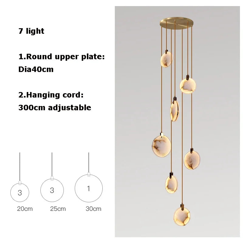 Scandinavian LED Marble Gold Home Decor Designer Chandelier Lighting 2025 New Trend Living Room Tone Chandelier