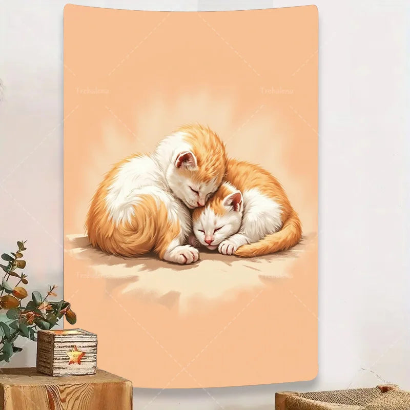 1pc Wall Tapestry Autumn Harvest Tapestry with Pumpkins, Pies & Leaves for Fall Decor