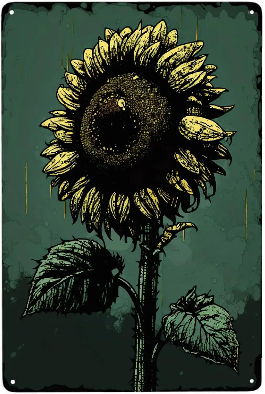 Sunflower Metal Poster Sign Decor Funny Aluminum 12x8 Inch Posters for Gifts for Bar Accessories Bathroom Wall Art