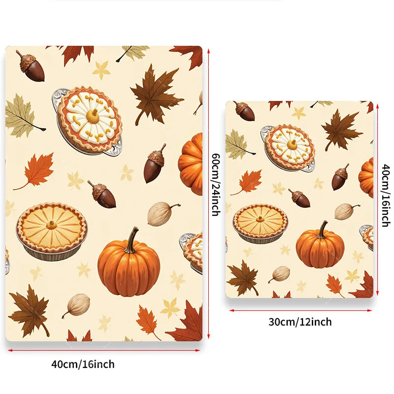 1pc Wall Tapestry Autumn Harvest Tapestry with Pumpkins, Pies & Leaves for Fall Decor