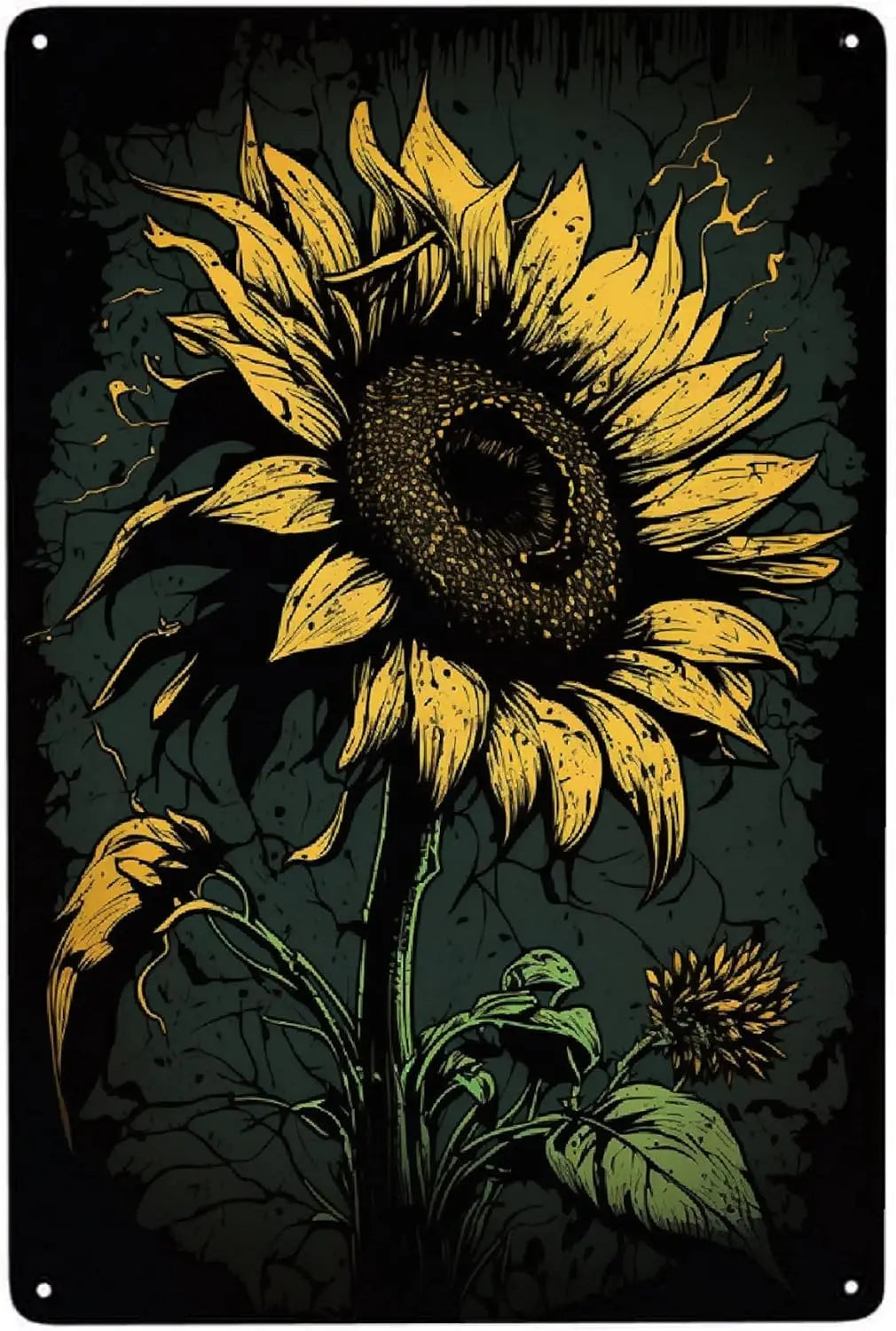 Sunflower Metal Poster Sign Decor Funny Aluminum 12x8 Inch Posters for Gifts for Bar Accessories Bathroom Wall Art