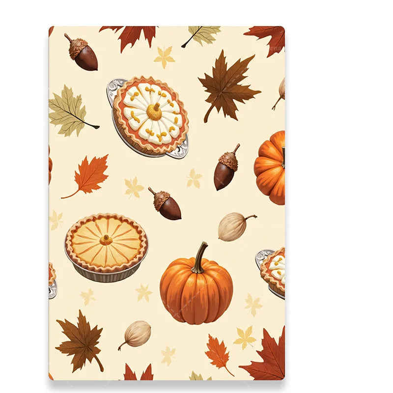 1pc Wall Tapestry Autumn Harvest Tapestry with Pumpkins, Pies & Leaves for Fall Decor