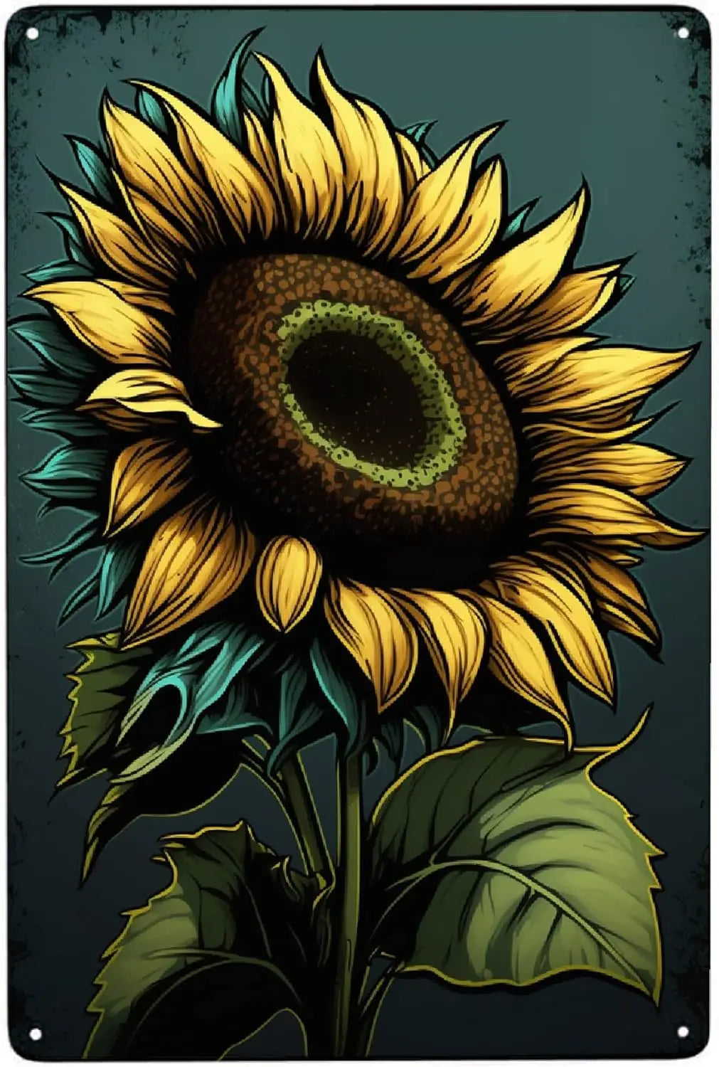 Sunflower Metal Poster Sign Decor Funny Aluminum 12x8 Inch Posters for Gifts for Bar Accessories Bathroom Wall Art