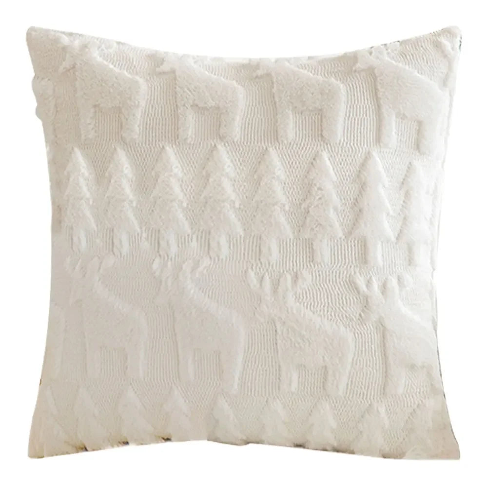 Christmas Pillow Covers 45x45cm Throw Pillow Covers Soft Plush Pillowcase for Couch Sofa Holiday Festivals Winter Home Decor
