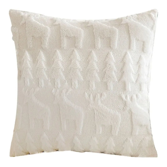 Christmas Pillow Covers 45x45cm Throw Pillow Covers Soft Plush Pillowcase for Couch Sofa Holiday Festivals Winter Home Decor